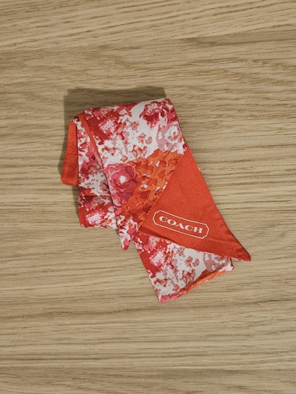 Coach Coral and Pink Silk Headband/Scarf